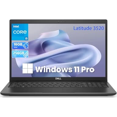 Dell Latitude 3520 Laptop 15.6-inch FHD Display, Intel Core 11th Gen i5-1135G7, 16 GB RAM, 256 GB SSD, USB-C, HDMI, Wi-Fi, Windows 11 Pro (Renewed)