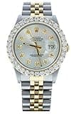 Rolex Datejust 36mm Watch 16233 Custom Silver Diamond Dial & 3CT Diamond Bezel (Preowned)