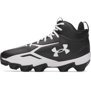 Under Armour Men's Spotlight Hammer Football Cleats, (001) Black/White/White, 10.5, US