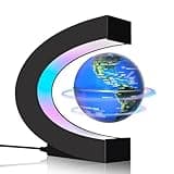 Poojaed Magnetic Levitating Floating Globe with LED Lights, Cool Gadgets C Frame Globe Lamp for Men Father Husbands Boys and Girls, Cool Tech Item for Office Home Bookshelf Desk Decor