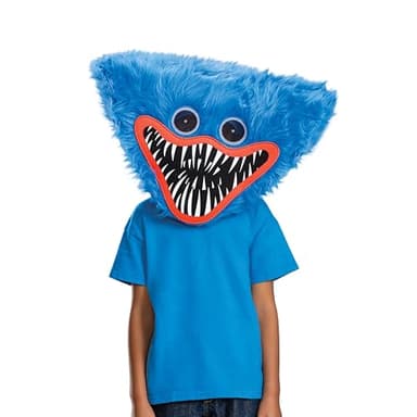 Disguise Huggy Wuggy Plush Mask, Official Poppy Playtime Costume Mask Accessory for Kids