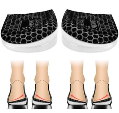 Svowin 3 Layers Adjustable Supination Overpronation Insoles, Anti-Slip Medial Lateral Heel Wedge Insoles for Foot Alignment, Knee Pain, Bow Legs, Osteoarthritis (Black, L: W 8-12/ M 7.5-14)