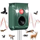 Solar Animal Repellent, Cat Repellent Outdoor, Raccoon Repellent, Motion Activated Cat Deterrent,Ultrasonic Dog Repellent Squirrel Repellent Device Rodent Fox Bird Skunk Deer Deterrents for Outside