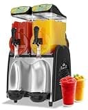 GSEICE Slushy Machine 8 Gallons Commercial Slushy Machine Stainless Steel for Beverage Slushies Cider Slushes, 110V/60Hz Slushy Machine with 2 Tanks for Business Mobile Bar Party Restaurant