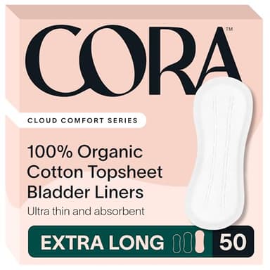 Cora 100% Organic Cotton Topsheet Bladder Liners (50 Extra Long Bladder Liners)