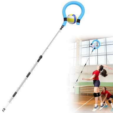Volleyball Spike Trainer - Adjustable Height 63"-77" with Question Mark Hook, Durable Lightweight for Serving, Spiking & Jump Training - Real Ball Feel, Ideal for Beginners to Pros (No Ball Included)