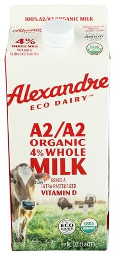 Alexandre Eco Dairy Organic A2/A2 Whole Milk, 1.8 qt