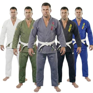 POZTEV Brazilian Jiu Jitsu Gi for Men & Women BJJ Gi Grappling Kimonos Preshrunk Lightweight Fabric Martial Arts Training Uniform With Free White Belt (Grey,A3)