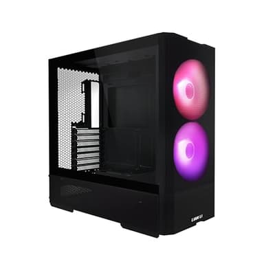 LIAN LI LANCOOL 207 Compact ATX RGB Gaming Computer Case, Airflow Optimized Mesh Panels Tower Chassis w/ 2x140mm ARGB,2x120mm PWM Fans Pre-Installed, USB Type-C Port, Tempered Glass Side Panel (Black)