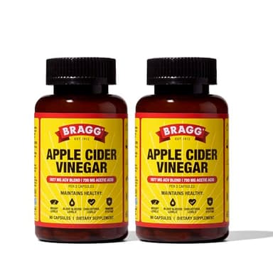 Bragg Organic Apple Cider Vinegar Capsules with Vitamin D and Zinc - (2 Pack) 90 Count - Supports Immune System