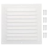 PATIKIL 8"x8" Aluminum Gable Vent, Exterior Wall Outlet Vent Cover HVAC Air Grille Louvered Screen Mesh for Kitchen Bathroom Ventilation