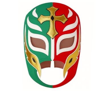 Escobar REY MISTERIO Multicolor Red/Green Lucha Libre Wrestling Mask Costume Wear, Adult (One Size)