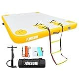 AWSUM 8ft x 6ft x 6inches Inflatable Floating Dock Air Dock Platform Floating Island Raft with None-Slip Surface for Pool Beach Ocean