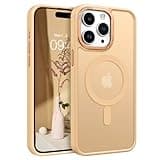 BENTOBEN for iPhone 15 Pro Max Case,iPhone 15 Pro Max Magnetic Phone Case [Compatible with MagSafe] Translucent Matte Shockproof Women Men Protective Case Cover for iPhone 15 Pro Max 6.7",Light Gold