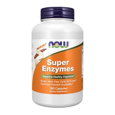 NOW Foods Supplements, Super Enzymes, Formulated with Bromelain, Ox Bile, Pancreatin and Papain,180 Capsules