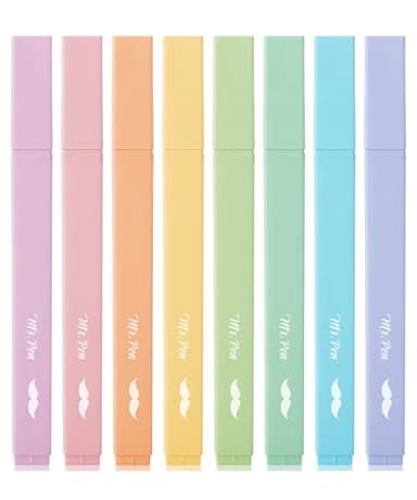 Mr. Pen- Aesthetic Highlighters, 8 pcs, Chisel Tip, Pastel Colors, Cute Highlighters Assorted Colors