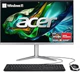 Acer Aspire C24-1300-UR31 AIO Desktop | 23.8" Full HD IPS Display | AMD Ryzen 3 7320U Quad-Core Processor | AMD Radeon 610M Graphics | 8GB LPDDR5 | 512GB PCIe SSD | Wi-Fi 6E | Windows 11 Home,Black