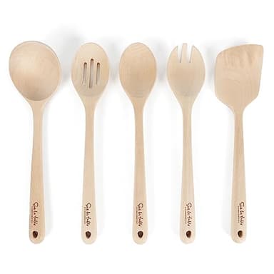 Sur La Table Kitchen Essentials Beech Wood Kitchen Tools – Durable Wooden Cooking Utensils Set