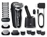 Braun Series 7 7091cc Flex Electric Razor for Men with SmartCare Center, Beard Trimmer, Stubble Beard Trimmer, Body Groomer and Exfoliating Brush Wet & Dry, Rechargeable, Cordless Foil Shaver, Black