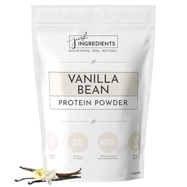 JUST INGREDIENTS Vanilla Protein Powder - Grass-Fed Whey Blend, Organic, Gluten Free - 15 Servings, 22g Protein