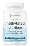 Pure Methylated Multivitamin for Men & Women | 240 Capsules with Vitamins C, D, B12, Thiamin, Folate + Magnesium, Zinc, & More | High Absorption | Bioactive Vitamin & Mineral Complex | Filler Free
