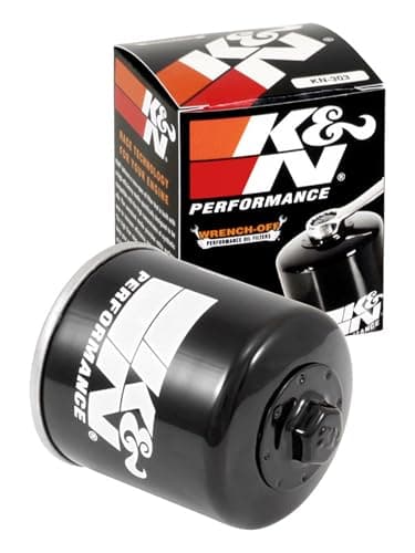 K&N Motorcycle Oil Filter: High Performance, Premium, Designed to be used with Synthetic or Conventional Oils, Wrench Off Nut: Fits Select Honda, Kawasaki, Polaris, Yamaha Vehicles, KN-303