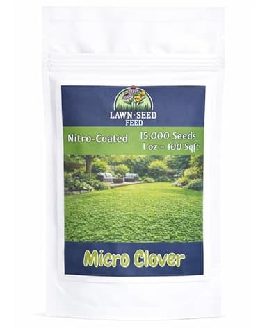 Micro Clover - (1oz) Nitro-Coated, 15,000 Total Seed - Covers Up to 100 Sqft! Transform Your Lawn with Seeds That are Eco-Friendly, Low Maintenance, and Drought-Tolerant.