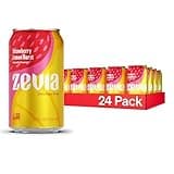 Zevia Zero Sugar Soda, Strawberry Lemon Burst, 12 oz Cans (24-Pack) – Naturally Sweetened, Zero Calorie Sugar Free Soda - Non-GMO Project Verified, Gluten-Free, Vegan