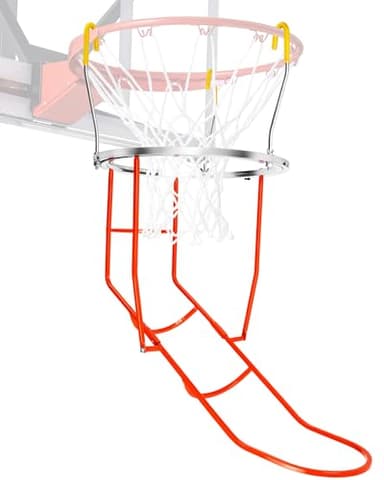 Heavy Duty Basketball Shot Trainer Rebounder, Upgraded Basketball Return Attachment with 360° Rotating Chute, Portable Ball Returns Training Aid Fits Standard 18" Hoop Rims Indoor or Outdoor