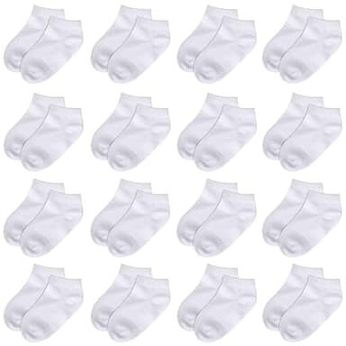 Tenpluszero Toddler Socks - 16 Pack Kids Low Cut Athletic Ankle Socks Baby Boys Girls Breathable Socks Bulk