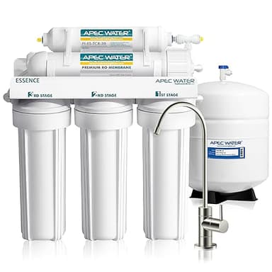 APEC Water Systems ROES-100 Essence Series Top Tier 5-Stage Certified Ultra Safe Reverse Osmosis Drinking Water Filter System