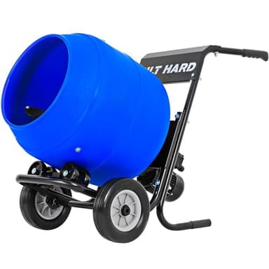 BILT HARD 4 Cu.Ft. Electric Cement Mixer, Poly Drum Concrete Mixer Heavy Duty, Portable Power Cement Mixing Tools for Stucco, Mortar, Fodder