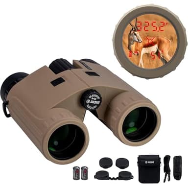 SG SURGOAL 8x32 Laser Rangefinder Binoculars 3000 Yards, OLED Red Display, Angle Compensated, IPX4 Waterproof Hunting Range Finder with 1/4” Thread for Tripod Mount