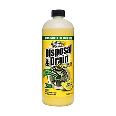 Instant Power Disposal and Drain Cleaner – Liquid Enzyme Clog Remover, Cleans and Deodorizes, Removes Drain Blockages, Fresh Lemon Scent, 33.8 Fl oz, 1 Liter
