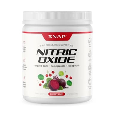 Snap Supplements Organic Beet Root Powder Nitric Oxide Supplement for Men & Women, Red Spinach & Pomegranate, Supports Healthy Energy & Blood Pressure Already in Normal Range, 30 Servings, Cherry Lime