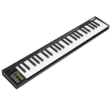 49-Key MIDI Keyboard Controller with Velocity Switch Function, OLED Display & DAW Integration, Semitone Transposition and ARP Automatic Accompaniment Function for Professional Music Production