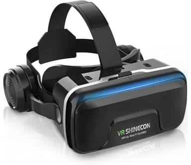 COCERKET VR Headset with Built-in Headphones, 120° FOV Aspheric Lenses for 4.7-7" Smartphones, 3D VR Glasses Adjustable Focus/IPD, Compatible iPhone Android
