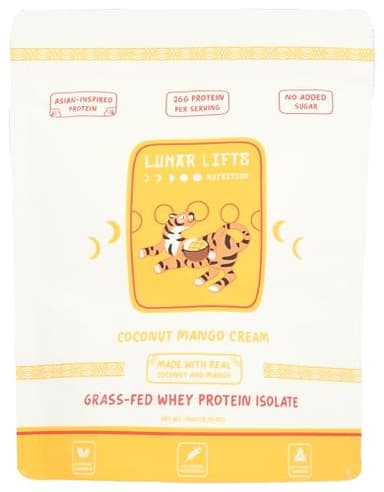 Lunar Lifts Nutrition, Whey Protein Isolate Coconut Mango Cream, 12.35 Ounce