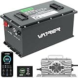 VATRER POWER 48V 150Ah Lithium Golf Cart Battery, Built-in Smart 200A BMS, with Touch Monitor & Mobile APP, 4000+ Cycles Rechargeable LiFePO4 Battery, Max 10.24kW Power Output, Perfect for Golf Carts