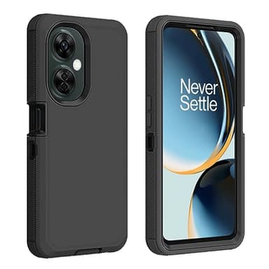 AZSXLG for Oneplus Nord N30 5G Case, Heavy Duty Bumper Case Shockproof Dustproof 3 in 1 Rugged Protective Phone Cover for Oneplus Nord N30/ CE 3 Lite 5G (Black, N30)