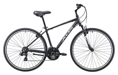 XDS Cross200 21 Speed Hybrid Bike Commuter City Bike, for Men and Women, 700C Wheel Lightweight Aluminum Alloy Frame (Matte Black, Frame Size 15")