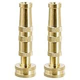 Twinkle Star Heavy-Duty Brass Adjustable Twist Hose Nozzle, Garden Hose Nozzle, Hose Sprayer Nozzle, 2 Pack, TWIS3432