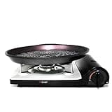 TECHEF - Stovetop Korean BBQ Non-Stick Grill Pan with Agni Portable Gas Stove Burner, Made in Korea