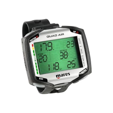 MARES Quad Air Smart Wrist Underwater Scuba Diving Computer, Black (414169-BKBK)