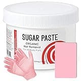 Sugar Paste Organic Waxing for Bikini Area and Brazilian + Applicator and Set of Gloves for Sugaring