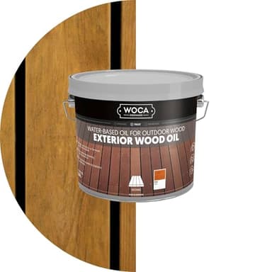 WOCA Denmark - Exterior Wood Oil - Water Based Penetrating Stain for Outdoor Wood Decks, Fences, Siding and Furniture - 2.5L - Teak