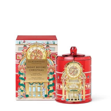 Glasshouse Fragrances, Night Before Christmas Candle, Triple Scented Natural Soy Wax Blend, 3 Wicks & Glass Jar, 100 Hour Burn Time, Dancing Sugar Plums, 26.8 oz. (760g)