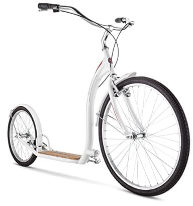 Schwinn Shuffle Adult Kick Scooter, 26 Inch Front Wheel and 20 Inch Rear Wheel, Smooth Riding, Durable Steel Frame, Fenders, Front and Rear Linear Pull Brakes, Two Wheel Scooter for Adults