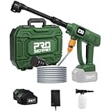 Prostormer Cordless Pressure Washer 1500PSI, Portable Handheld Water Gun with 2PCS 3.0Ah Batteries and Charger, 6-in-1 Nozzle for Car, Home, Floor, Fence