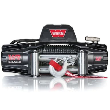 WARN 103254 VR EVO 12 Electric 12V DC Winch with Steel Cable Wire Rope: 3/8" Diameter x 85' Length, 6 Ton (12,000 lb) Pulling Capacity